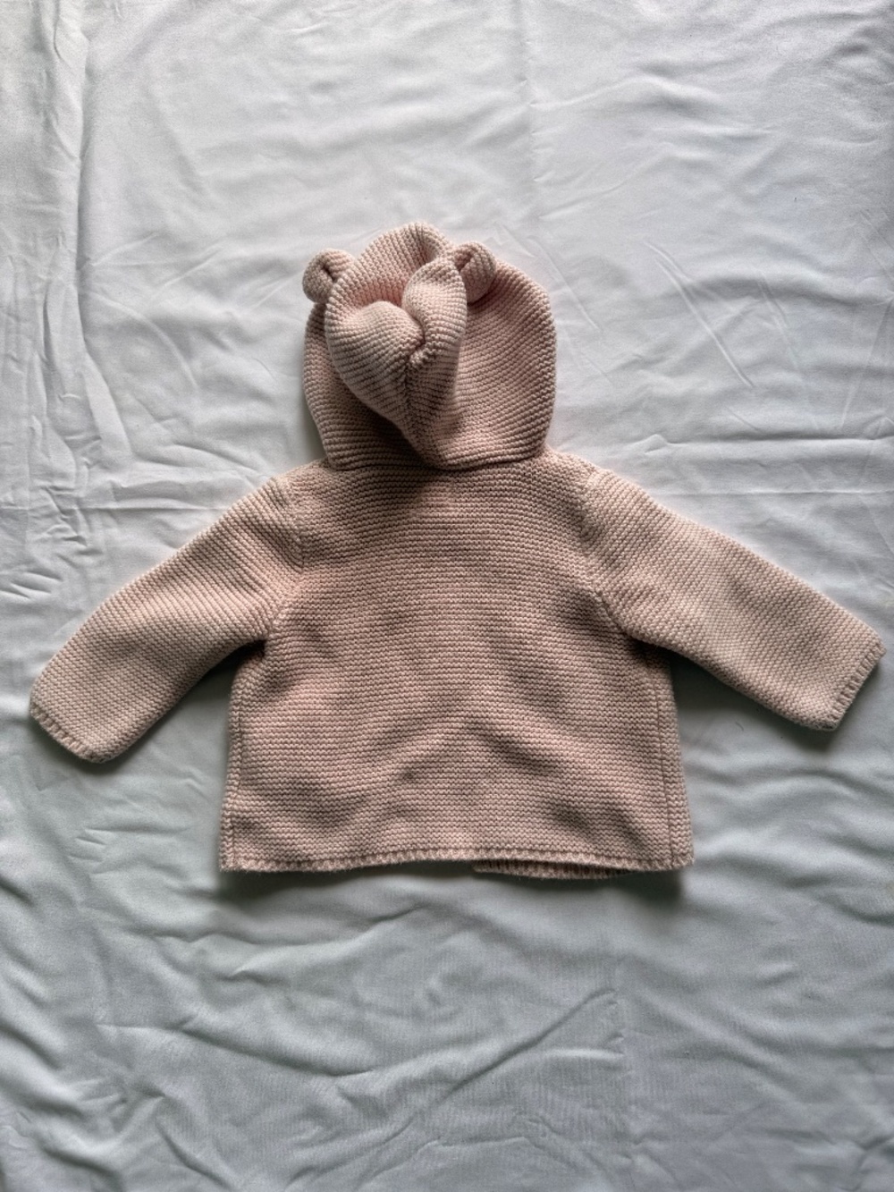 aby Gap Pink Bear Hooded Knit Cardigan Sweater 3-6M - Picture 5 of 5